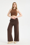 Women's Trend Loose Wide Leg Modal Fabric Sweatpants with Double Pockets Wide Leg with White Stripes on the Sides - 3
