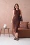 Women's Crew Neck Sleeveless Fit Knitwear Dress - 3