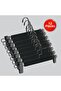Wooden (Black Nickel Hook) Clothes Hangers for Pants, Skirts, Black Color, 12 Pieces