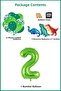 2 Year Old Dinosaur Set; Number Foil, 3 Mini Dinosaurs and 10 Balloons - 3