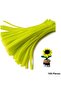 Chenille Wire Set, Handicraft, Diy, Hobby and Flower Making Wires, Neon Yellow, 100 Pieces, 6 mm - 30 cm