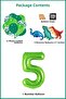 5 Year Old Dinosaur Set; Number Foil, 3 Mini Dinosaurs and 10 Balloons - 3