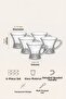 Set of 6 Glass Cups with Beaded Handles 100 Ml, Height 8 Cm, Mouth Diameter 7.5 cm Stylish Design - 2
