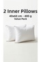 Throw Pillow Inner Cushion 2-Piece Premium Bead Silicone 40X60 cm 400 Gr Not Fluffy, Not Collapsing, Vacuum Washable - 2