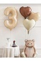 Retro Bear Concepted Age Foil Balloon Heart Detail Mini Birthday Party Celebration Set Ornament - 3