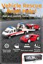 Die-Cast Metal Vehicle Rescue Road Assistance Kit - Includes Movable Platform Pull and Drop Sports Car