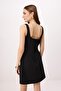 Black Accessory Detailed A-Line Lined Short / Mini Woven Dress Twoss26El00436 - 4