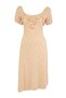 Limited Edition Pudra Bodycon Havuz Yaka Balon Kol Kısa Kollu Dantel Örme Elbise TWOSS26EL00409 - 6