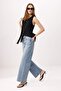 Açık Mavi Normal Bel Az Esnek Wide Leg Uzun Boy Jeans TWOSS26JE00151 - 3