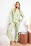 Mint %100 Pamuklu Çiçekli Örme Pijama Takımı THMAW25PT00187 - 2