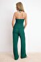 Emerald Green Fitted Sleeveless Wide-Leg Textured Knitted Top and Bottom Set Twoss26Au00080 - 4