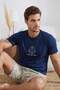 Indigo Regular Cut Printed Cotton Pajama Set Tmnss26Pt00031
