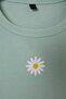 Açık Mint Nakışlı Fitili Tshirt ve Flare/İspanyol Paça Taytlı Örme Alt-Üst Takım TKDSS25AU00021 - 4