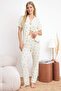 Ecru Heart Knitted Pajama Set Thmss24Pt00286