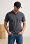Smoked Regular/Normal Cut Basic Flexible Embroidered Polo Neck T-Shirt Tmnss26Po00016