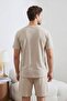 Beige Regular Fit Textured Stretchy Knitted Pajama Set Tmnss26Pt00018 - 2