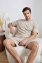 Beige Regular Fit Textured Stretchy Knitted Pajama Set Tmnss26Pt00018 - 4
