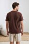 Unisex Kahverengi Regular Fit Ayıcık Baskılı Pamuklu Pijama Takımı TMNSS26PT00017 - 4
