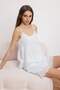 White More Sustainable Scallop Detailed Viscose Woven Pajama Set Thmss26Pt00134 - 5