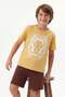 Yellow Boy's Printed Knitted Top and Bottom Set Tkdss26Au00060