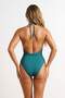 Petrol Deep V-Neck Covered Tie-Up High Leg Brazilian Swimsuit Tbess26Ma00062 - 4