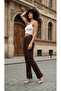 Brown Lycra Stretch Palazzo Jean Trousers - 4