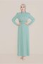 Embroidered Belted Watermelon Sleeve Dress 40586
