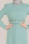 Embroidered Belted Watermelon Sleeve Dress 40586 - 4