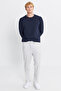 Men's Gray Cotton Standard Fit Regular Cut Tie-Waist Sweatpants with Side Pockets - 7
