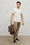 Men's Beige Slim Fit Slim Fit 5 Pocket Dobby Flexible Trousers - 6