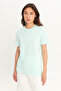 Men's Mint 100% Cotton Slim Fit Slim Fit Crew Neck Basic T-Shirt - 5