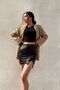 Black Slit Leather Skirt - 2