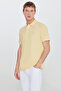 Men's Yellow 100% Cotton Non-Curling Pique Polo Collar Slim Fit Slim Fit T-Shirt - 9