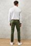 Men's Khaki Slim Fit Slim Fit Side Pocket Flexible Chino Trousers - 8
