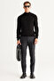 Men's Black Non-Pilling Anti-pilling Standard Fit Half Turtleneck Knitwear Sweater - 6