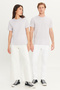 Men's Lilac Slim Fit Slim Fit 100% Cotton Crew Neck Basic T-Shirt - 5