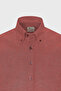 Men's Oxford Easy-Iron Cotton Anti-Sweat Shirt Burgundy Button Collar Slim Fit Slim Fit - 9