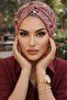 Beige Spiral Patterned Twisted Bonnet - 2