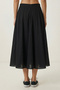 Summer Flared Midi Woven Skirt Lcr0110 Black - 4
