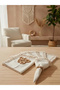 Organic Raw Linen 6-Piece Napkin Set with Pom Poms and Wooden Buckle Gift 40 X 40 Napkin Set