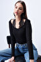 Black Tie-Dye Lace Long Sleeve Blouse Alc-X15054 - 2