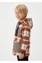 Boy's Half-Zip Hooded Tile Plaid Lumberjack Shirt - 2