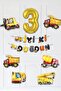 Construction Themed Birthday Party Set Birthday Ornament Set with Age Balloon Banner