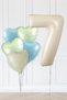 Retro Green Blue Heart Cream Age Balloon Balloon Set Sea Sand Cream Retro Birthday Numeral Age Balloon