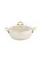 Caldora 20 cm Deep Granite Casserole Pot Non-Stick with Cream Gold Handle and Glass Lid - 3