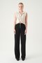 Beige Zero Sleeve Tie-Detail Shirt 251166 - 3