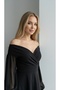 Off-The-Shoulder Midi Dress Chiffon Sleeves Elegant Cut - 5