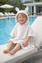 Outlet Export 100% Cotton Girls' and Boys' Sea, Beach, Pool, Bath Towel Poncho with Ears Rabbit/Cream - 2
