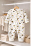 %100 Cotton 3-6-9 Months Patterned Jumpsuit & Hospital Discharge Newborn Printed Jumpsuit Extra Comfort 88013 - 4