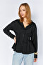 Black Pleated Waist-Fitted Poplin Shirt |   Mks1610919-1 - 5